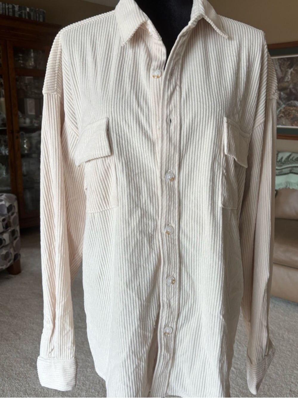 NWT Cream Corduroy Shacket L